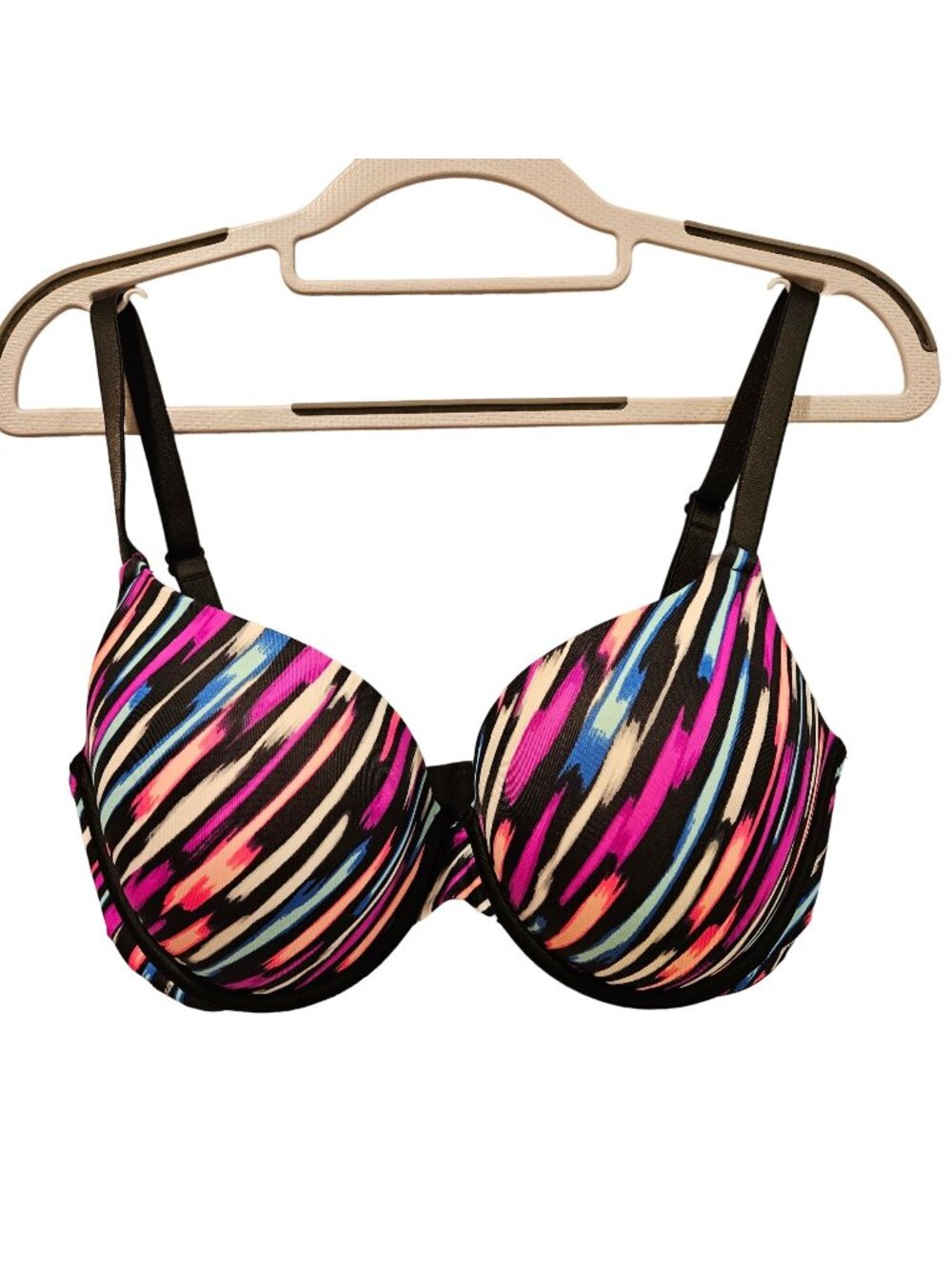 Victorias Secret Pink Bra Womens 34DD colorful Wear Everywhere Push-up multicolo
